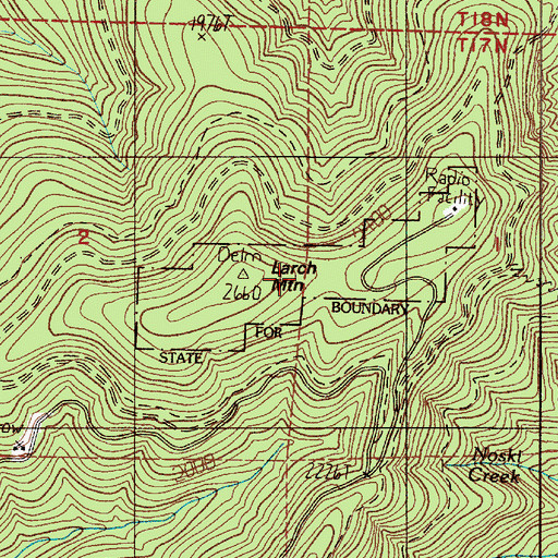 Topographic Map of Larch Mountain, WA