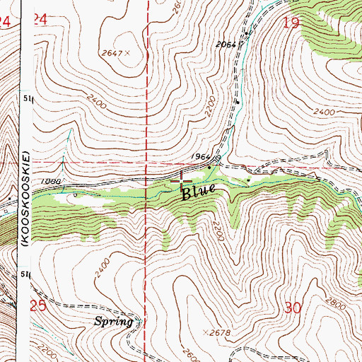 Topographic Map of Little Blue Creek, WA