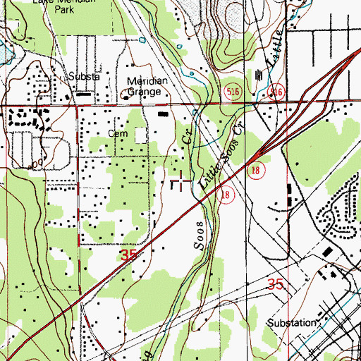 Topographic Map of Little Soos Creek, WA