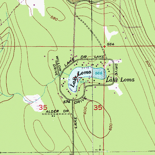 Topographic Map of Lake Loma, WA