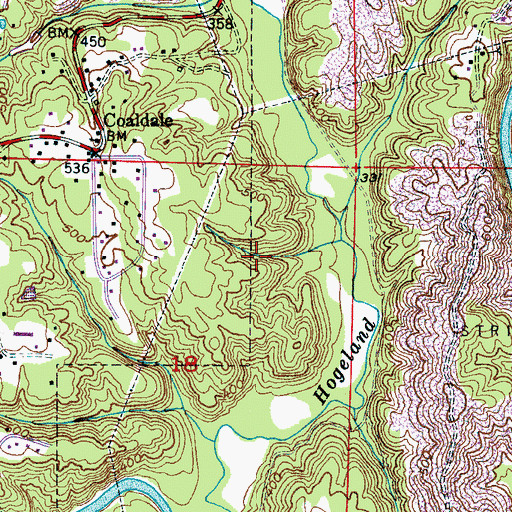 Topographic Map of Warrior Mine, AL