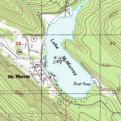 Topographic Map of Lake McMurray, WA