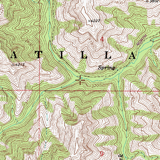 Topographic Map of Middle Branch North Fork Asotin Creek, WA