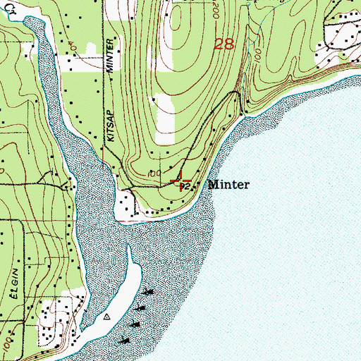 Topographic Map of Minter, WA