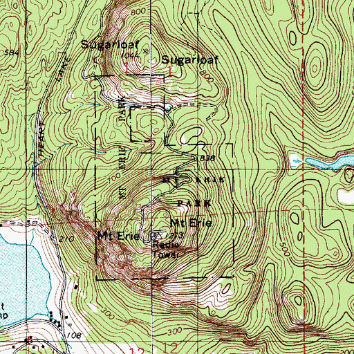 Topographic Map of Mount Erie Park, WA