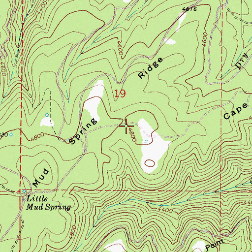 Topographic Map of Mud Spring Ridge, WA