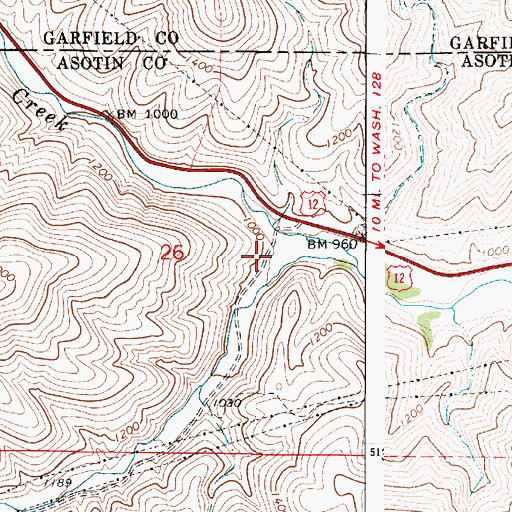 Topographic Map of Pow Wah Kee Gulch, WA