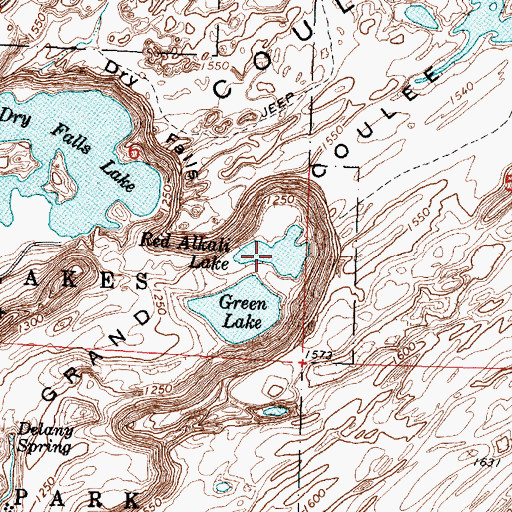 Topographic Map of Red Alkali Lake, WA