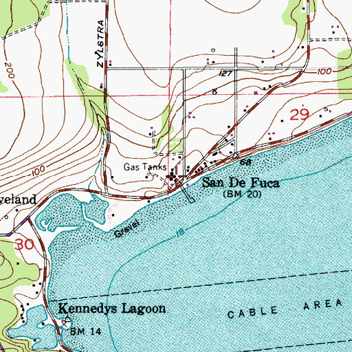 Topographic Map of San de Fuca, WA