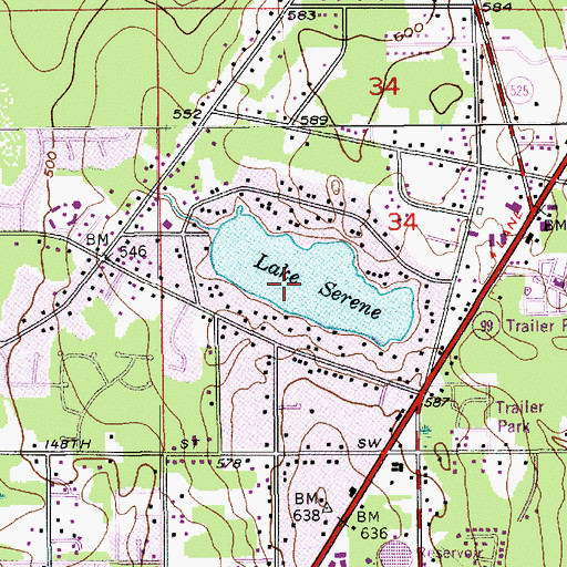 Topographic Map of Lake Serene, WA