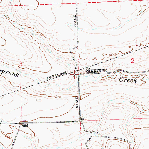 Topographic Map of Sixprong, WA