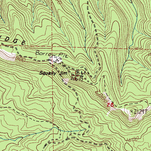Topographic Map of Squally Jim, WA