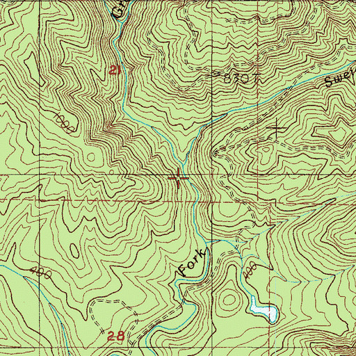 Topographic Map of Sweigiler Creek, WA