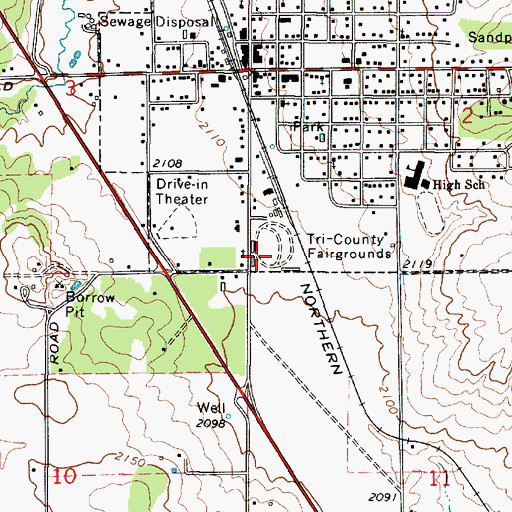 Topographic Map of Tri-County Fairgrounds, WA