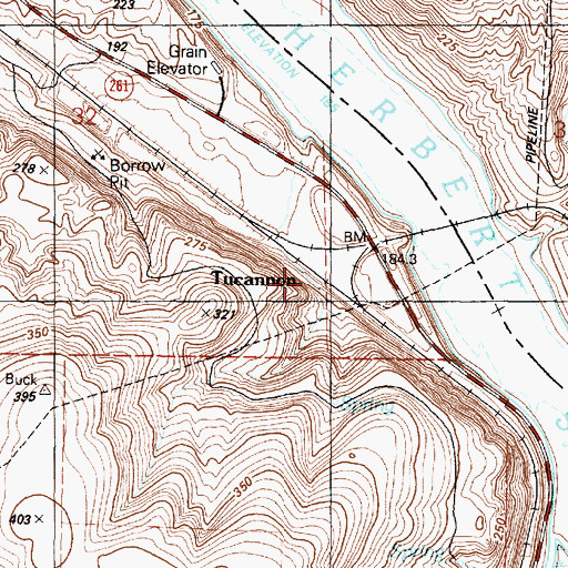 Topographic Map of Tucannon, WA