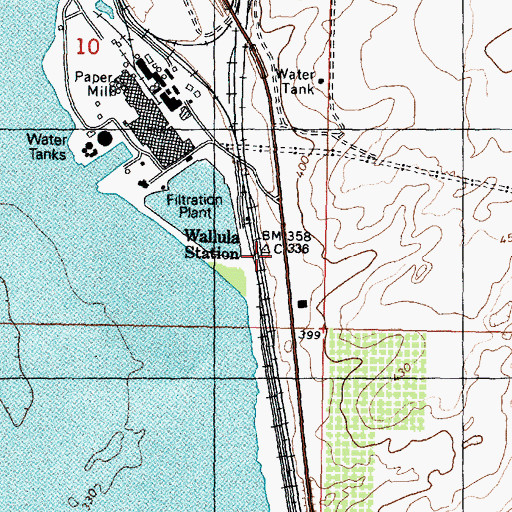 Topographic Map of Wallula Station, WA