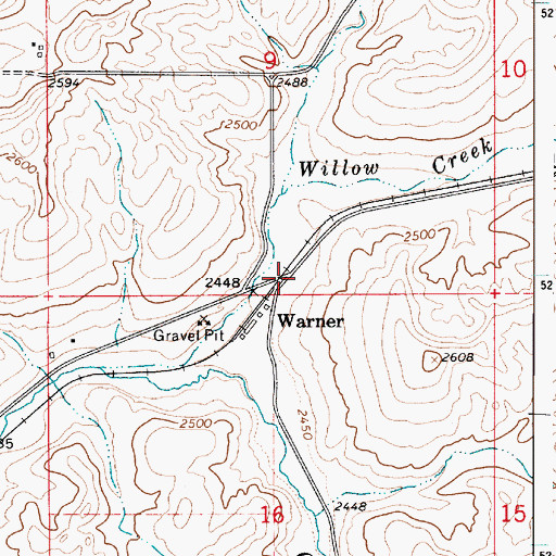 Topographic Map of Warner, WA