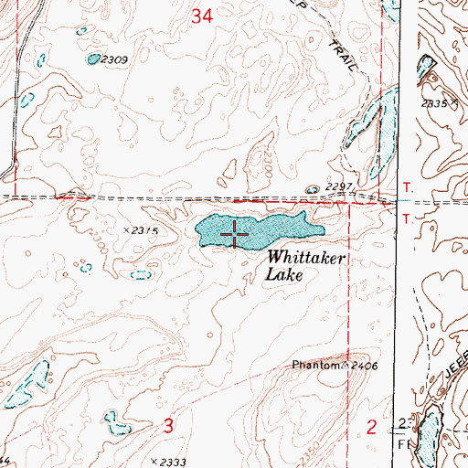 Topographic Map of Whittaker Lake, WA