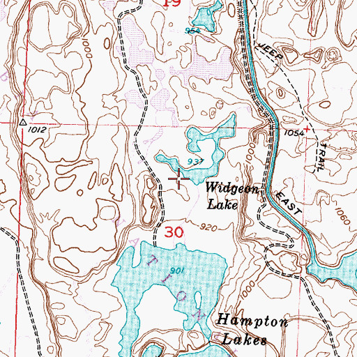 Topographic Map of Widgeon Lake, WA