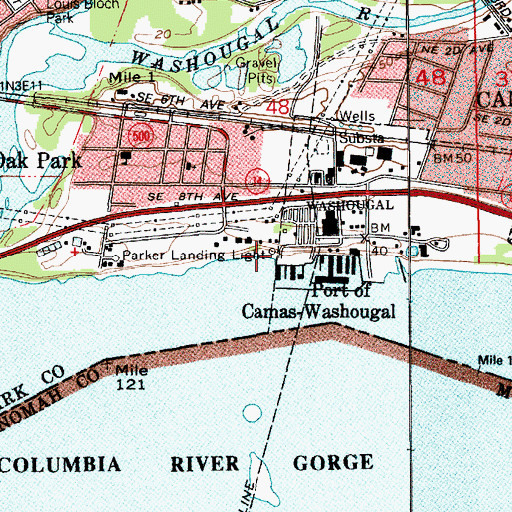 Topographic Map of Parker Landing, WA