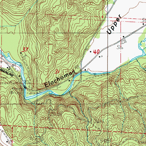 Topographic Map of Upper Elochoman Valley, WA