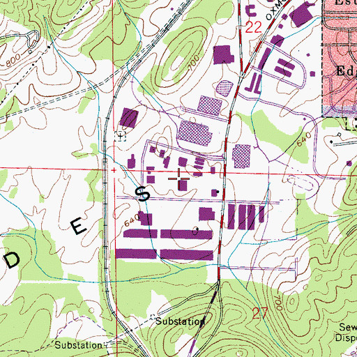 Topographic Map of Oxmoor Industrial Park, AL