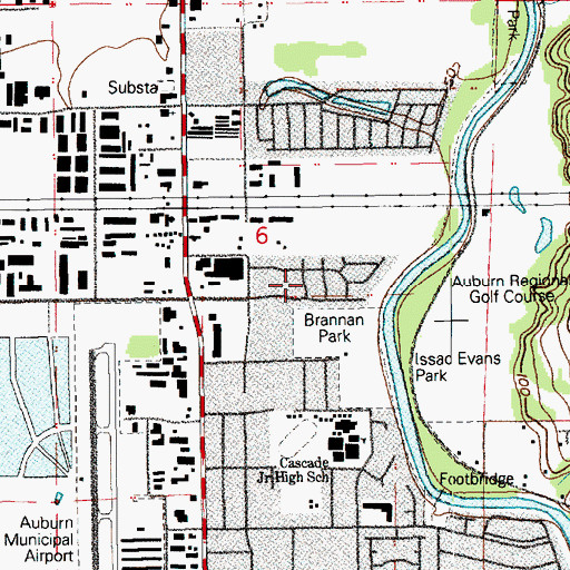Topographic Map of Auburn Golf Course, WA