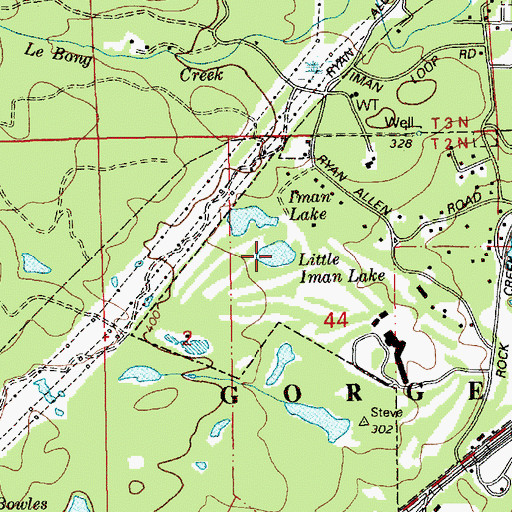 Topographic Map of Iman Lake, WA