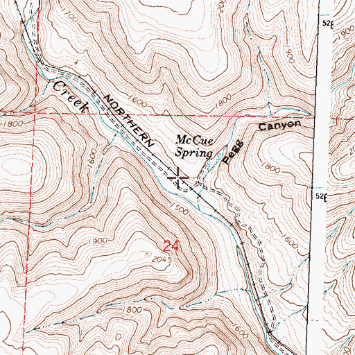 Topographic Map of McCue Station, WA