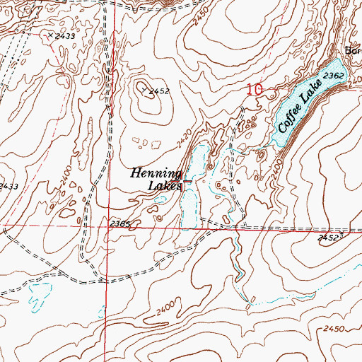 Topographic Map of Henning Lakes, WA