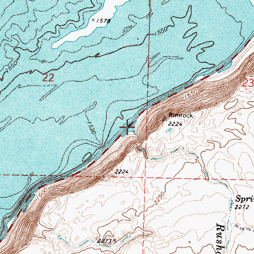 Topographic Map of Rusho Creek, WA