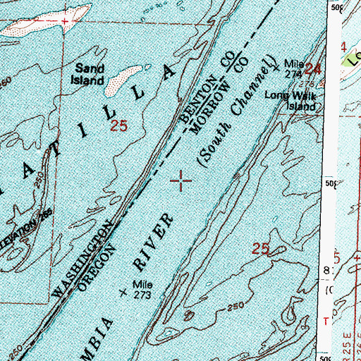 Topographic Map of South Channel Columbia River, WA