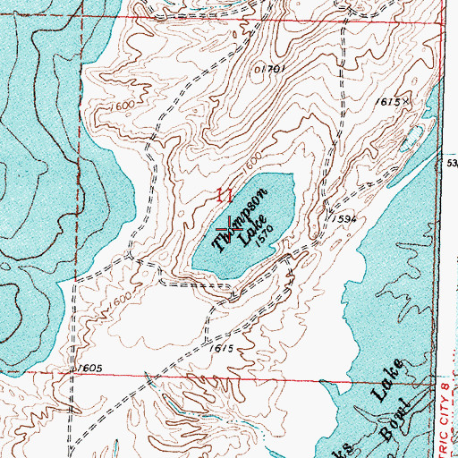Topographic Map of Thompson Lake, WA