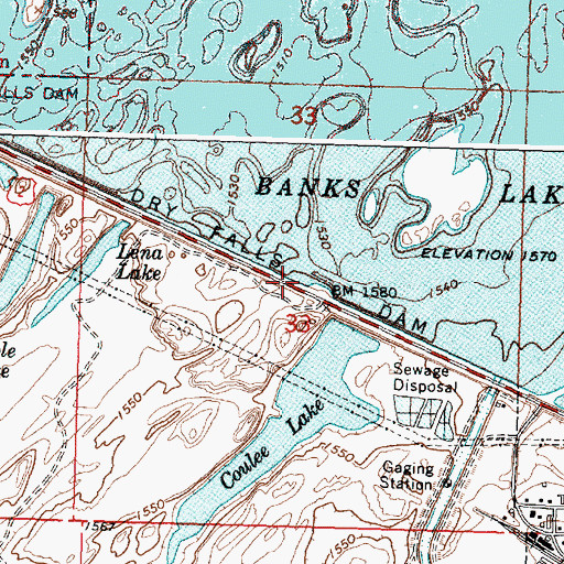 Topographic Map of Upper Grand Coulee, WA