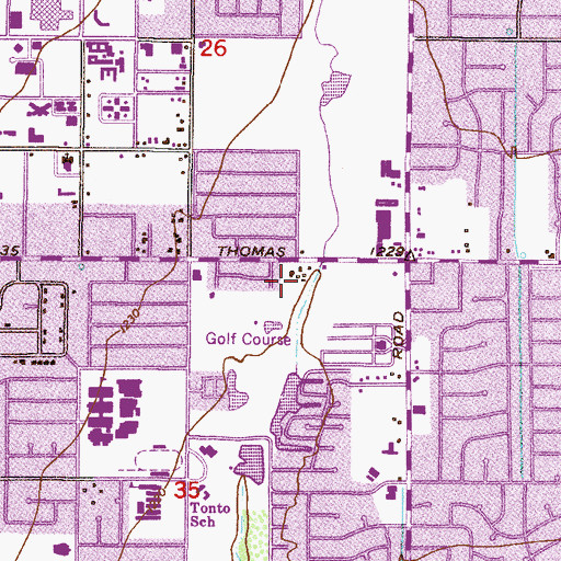 Topographic Map of Thomas Road Rest Stop, AZ