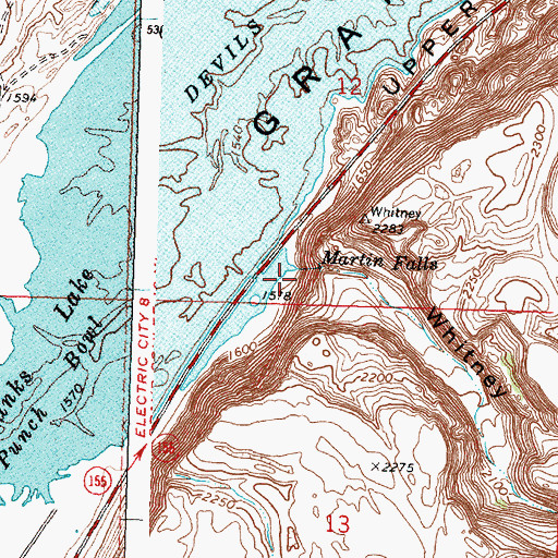Topographic Map of Whitney Canyon, WA