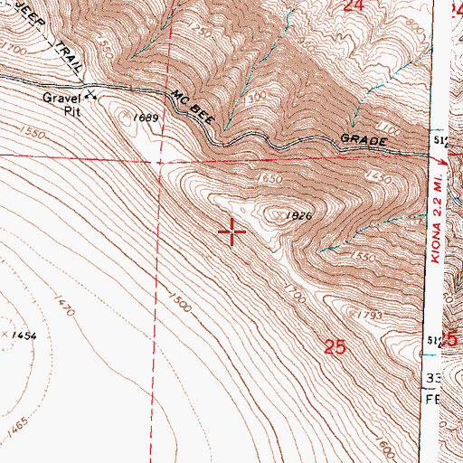 Topographic Map of Benton County, WA