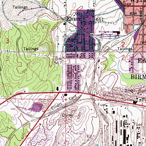Topographic Map of Minniesville, AL