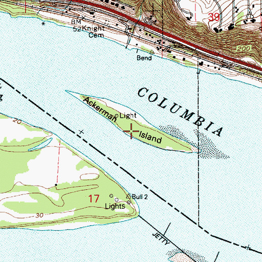 Topographic Map of Sand Island, WA
