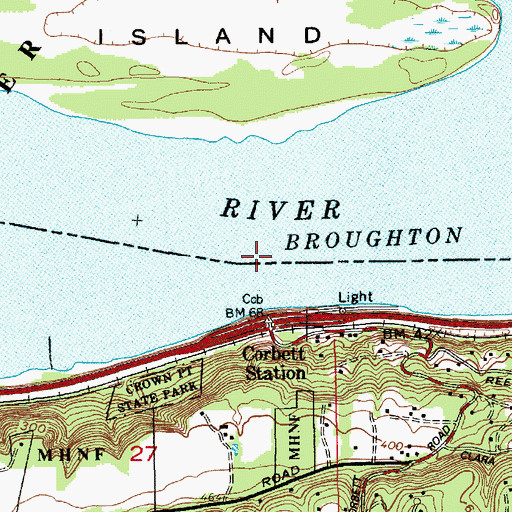Topographic Map of Tunnel Point Channel, WA