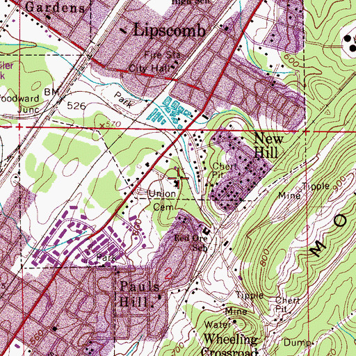 Topographic Map of Union Baptist Church, AL