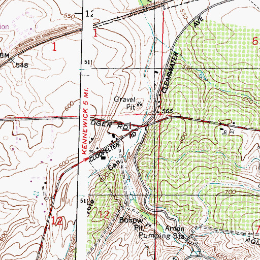 Topographic Map of Amon Canyon, WA