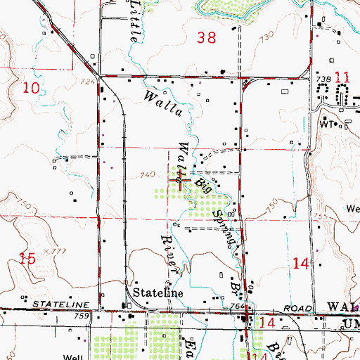 Topographic Map of Big Spring Branch, WA