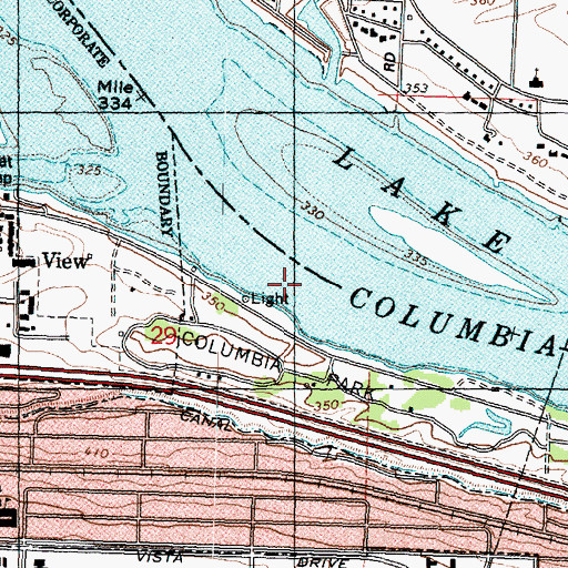 Topographic Map of Columbia Park (historical), WA