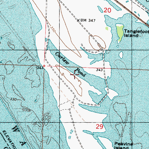 Topographic Map of Curlew Pond, WA