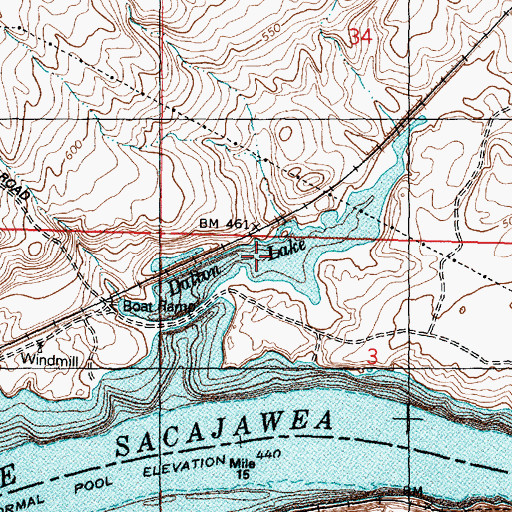 Topographic Map of Dalton Lake, WA