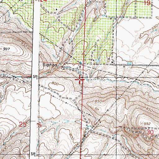 Topographic Map of Division Four Canal, WA