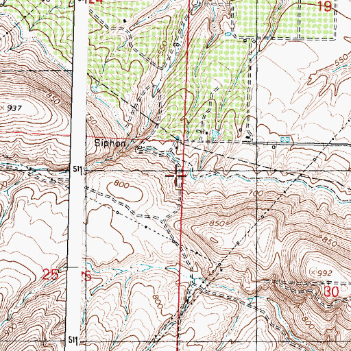 Topographic Map of Division Four Canal, WA