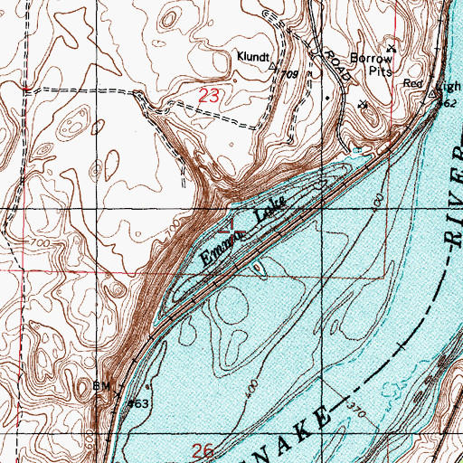 Topographic Map of Emma Lake, WA