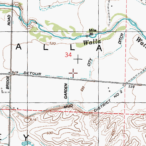 Topographic Map of Garden City Ditch, WA